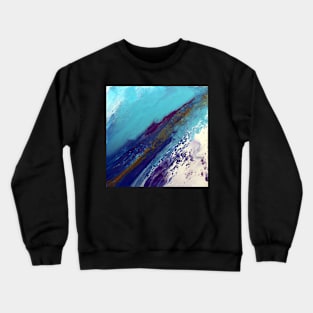 Stormy Blue Acrylic Flow Painting Crewneck Sweatshirt